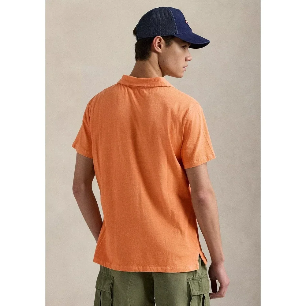 POLO RALPH LAUREN S/S 3XLT LINEN BLEND POLO SHIRT~ORANGE~NWT